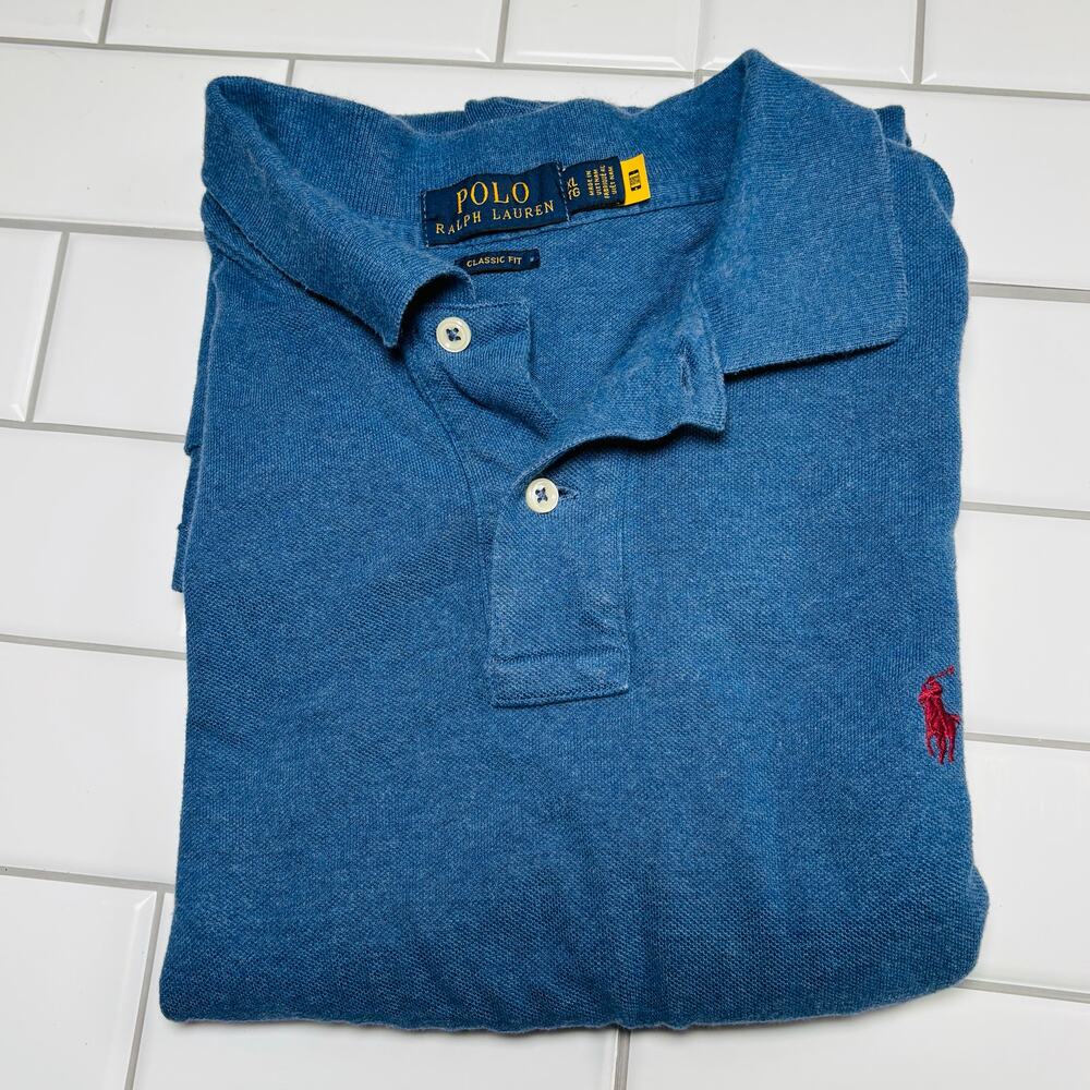 Men’s Polo Ralph Lauren Blue Classic Fit Short Sleeve XL 299 - Picture 3 of 6
